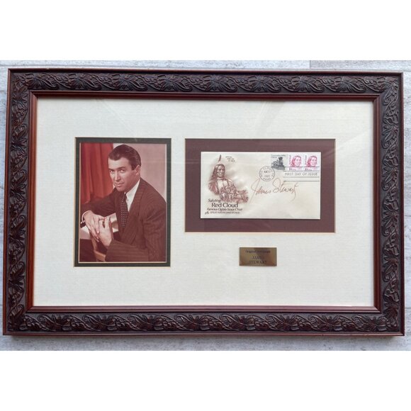 Authentic James Stewart Autographed Red Cloud First Day Issue Framed Display - Picture 4 of 7